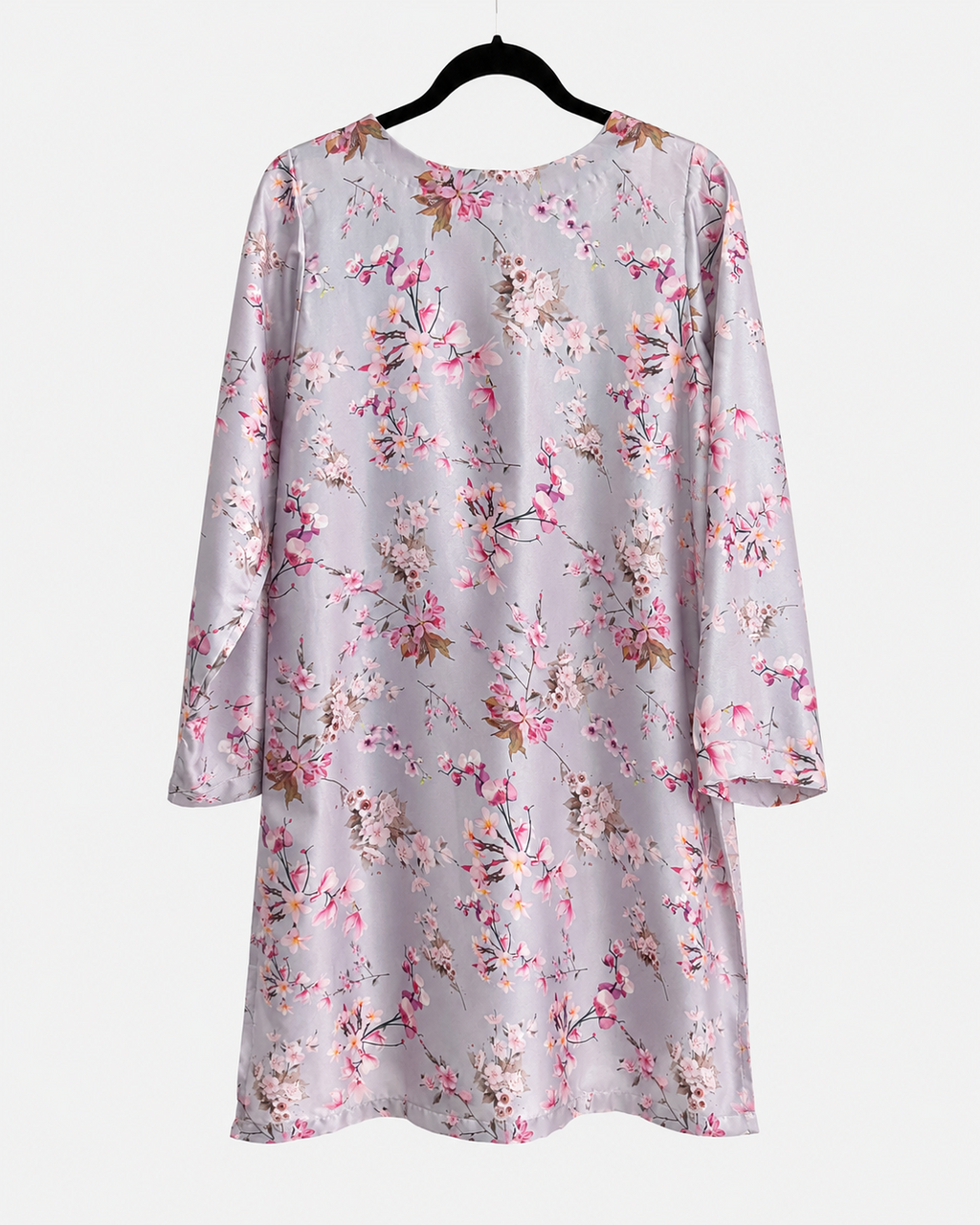 Front view of BACTRA Bahar lilac floral long-sleeve kurta